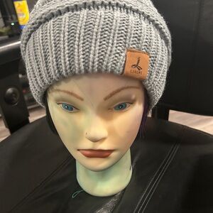 Lorine Light Gray Knit Beanie with Pom